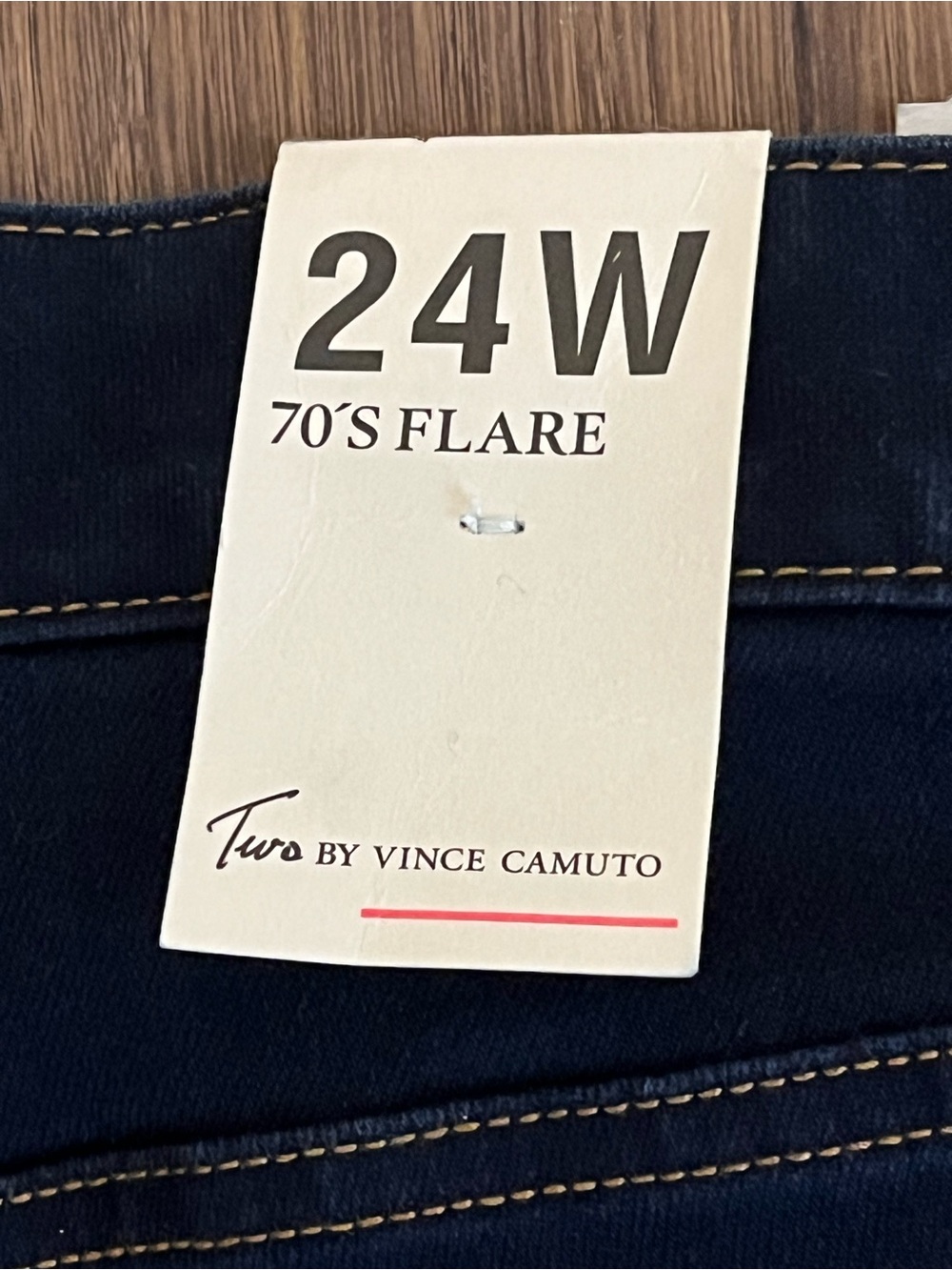 Two Vince Camuto | New 70’s flare dark denim jeans Women’s size 24W stretch NWT - Picture 5 of 9